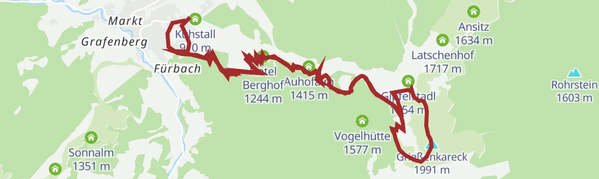 Route map: Grießenkareck 1991m